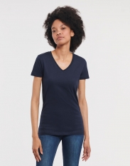 Russell Ladies Pure Organic V-Neck Tee [R-103F-0]