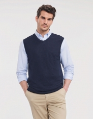 Russell Men's V-Neck Sleeveless Knitted Pullover [R-716M-0]