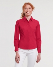 Russell Ladies Long Sleeve Polycotton Easy Care Fitted Poplin Shirt [R-924F-0]