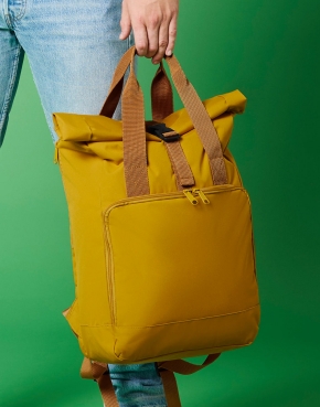 Recycled Twin Handle Roll-Top Laptop Backpack 