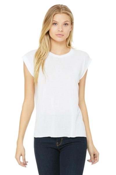 T-shirt donna manica con risvolto Flowy Muscle 