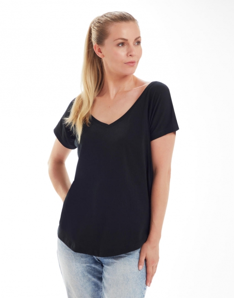 T-shirt donna scollo a V Loose Fit 
