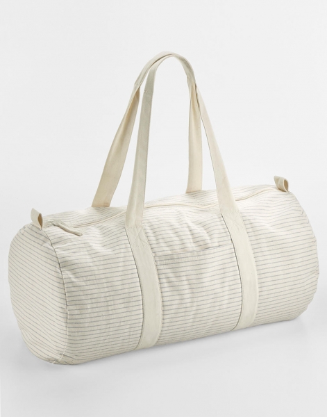 Striped Organic Cotton Barrel Bag 
